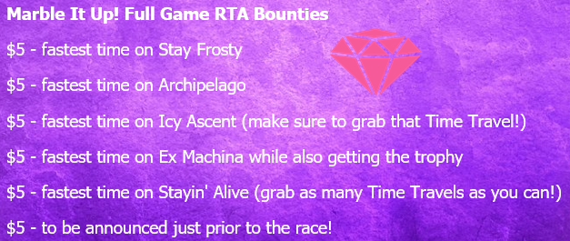 CMurder_Gaming's tweet photo. Make sure to check out these @MarbleItUp bounties for the upcoming RTA race this Sunday! https://t.co/5D1lHghfEw