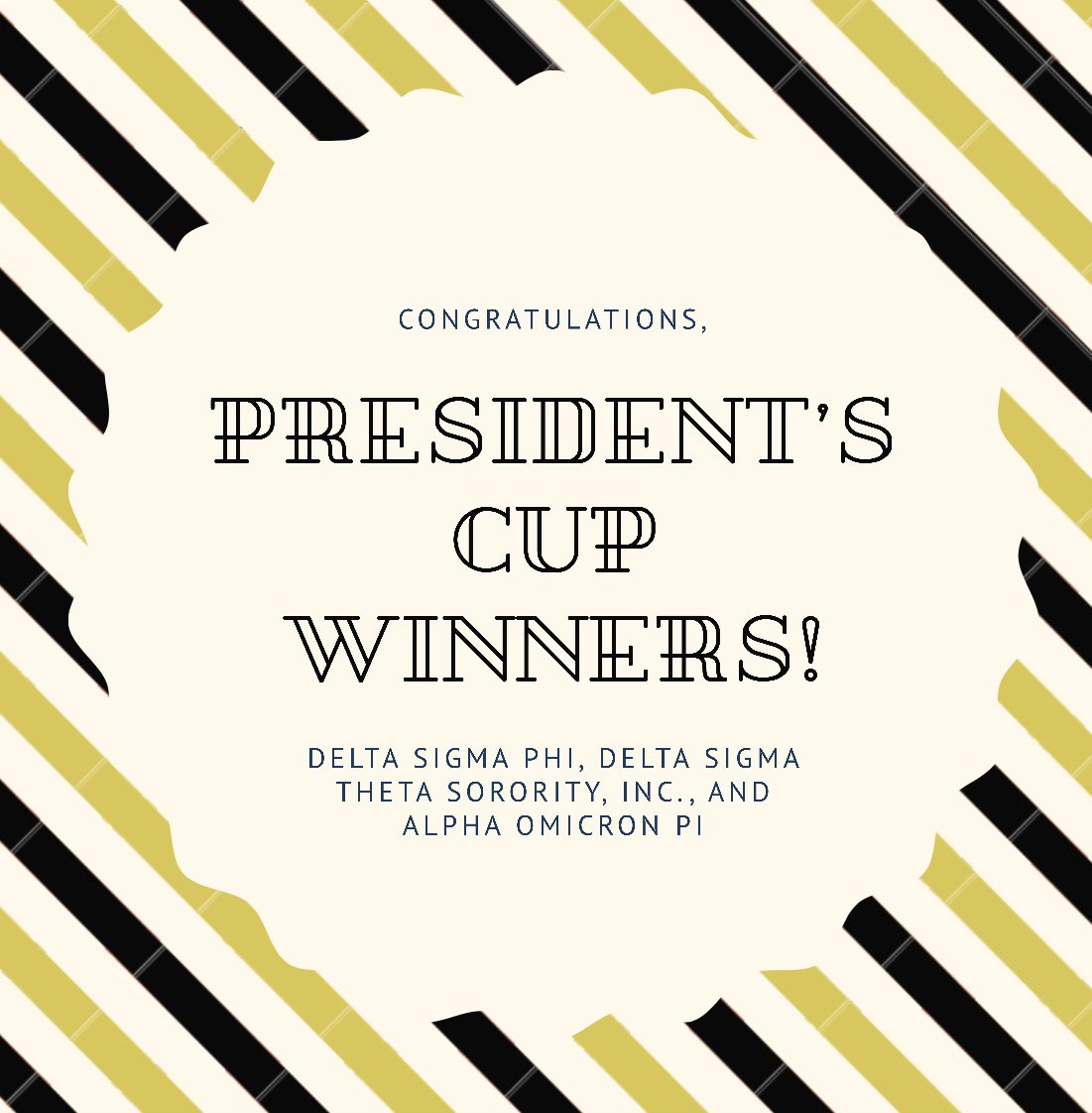 StateOmega's tweet image. BIG CONGRATULATIONS to our three PRESIDENT’S CUP winners! S/O to @ISUDeltaSig, @zetanu_isu &amp;amp; @AOIIKappaAlpha. Thank you for everything you do on our campus and for our community! 🖤✨