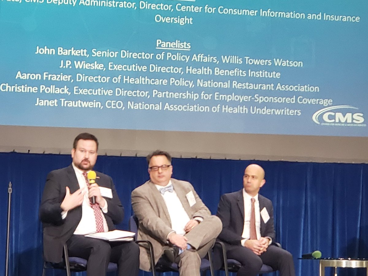 jwhite_health's tweet photo. .@JPWIESKE and Randy Pate head of CCIIO @CMSGov talk about innovation day and exciting new products like HRAs, short term plans, transparency tools, AHPs available to meet consumer health needs. Why would anyone want to take these away?
#CMSinnovates #ICHRA #PriceTransparency https://t.co/xLmd9OcLs7