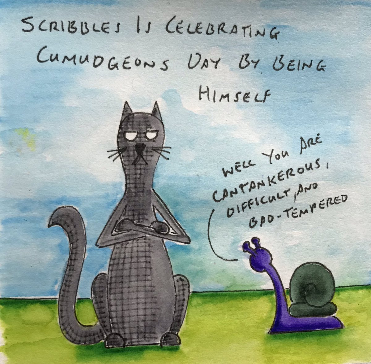 #CumudgeonsDay #Cumudgeon #CantankerousCat #Cantankerous #CatsOnTwitter #CatsOfTwitter #ThisIsScribbles