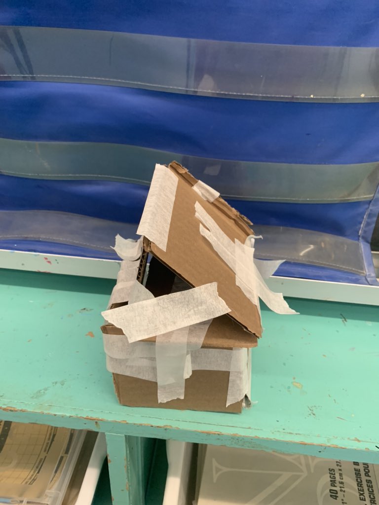 Miss_Kerby's tweet photo. In SK/1, we concluded our Materials, Objects &amp; Structures unit. They were challenged to create a stable structure 🏠with only one material for the three little pigs 🐖🐖🐖. The structures needed to be able to withstand the big bad wolf (hair dryer) 🐺 https://t.co/0FcpnaVmvD