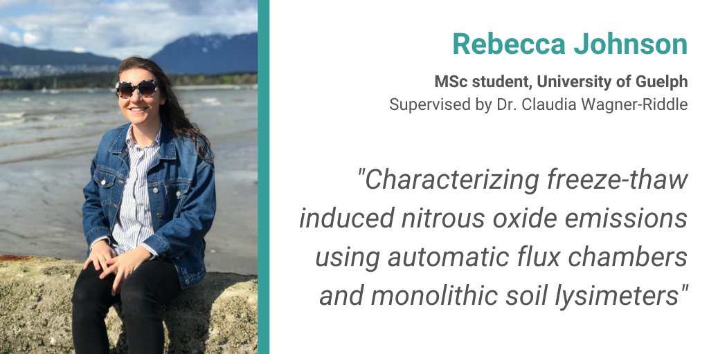 SmartSoils's tweet photo. Rebecca is a member of @UoGAgMet lab at @UofG_SES. She studies N2O flux in simple & diverse crop rotation under control & warming treatments at lysimeters in Elora, aiming to understand effects of #climatechange on emissions.
#ClimateSmartStudents @NSERC_CRSNG https://t.co/b9qrdFyz6T