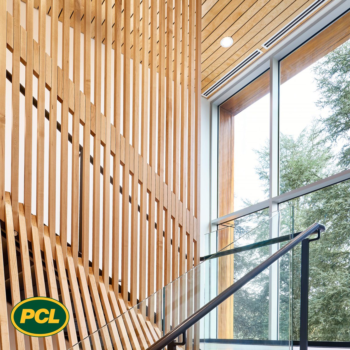PCLConstruction's tweet photo. Warm & welcoming. 😊🌳 Two words that can be used to describe the Healing Spirit House or the #PCLBC team. Interested in joining our family? https://t.co/AOwjzHswbF #pclcareers #buildingcareers #constructioncareers https://t.co/BKITkcvmMN