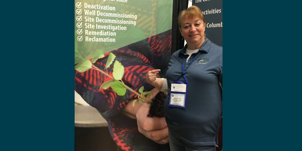 Look who stopped by our booth at the BC Natural Resources Forum. It's Twin Sisters Native Plant Nursery's marketing manager Susan Davis...AKA our hand model for this banner! Thx Susan. #BCNRF20