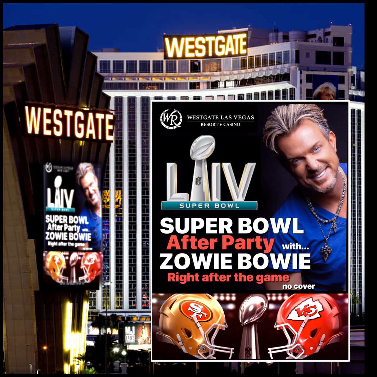 Zowie Bowie (@zowiebowie) on Twitter photo When the big game is over... The Party begins!!! This Sunday night in the Westgate Cabaret <a href="/WestgateVegas/">Westgate Las Vegas</a> come Party with ZOWIE BOWIE right after the game along with <a href="/sinafoley/">Sina Foley</a> and there’s No Cover!!! #ZowieBowie #LasVegas #SuperBowl #VegasPartyLive #WestgateLasVegas When the big game is over... The Party begins!!! This Sunday night in the Westgate Cabaret <a href="/WestgateVegas/">Westgate Las Vegas</a> come Party with ZOWIE BOWIE right after the game along with <a href="/sinafoley/">Sina Foley</a> and there’s No Cover!!! #ZowieBowie #LasVegas #SuperBowl #VegasPartyLive #WestgateLasVegas