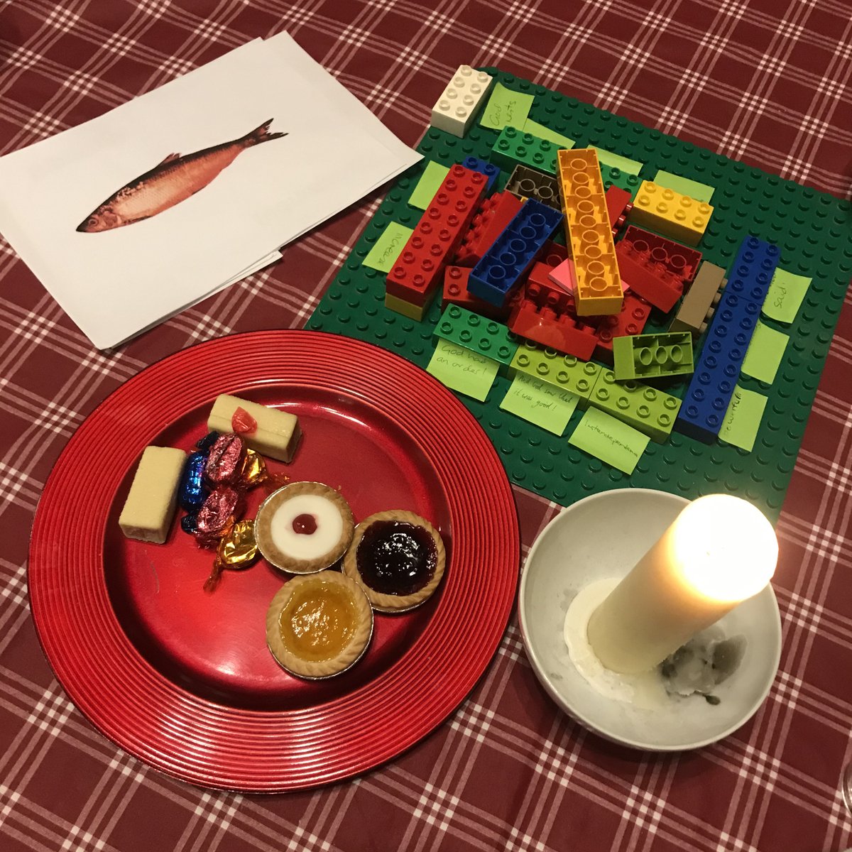 StMatthewsW2's tweet photo. Lego, candle, sweet treats and red herrings - it must be time for our church Bible study group... If you’re intrigued, come along on a Wednesday evening and join us! https://t.co/51eqertHKw