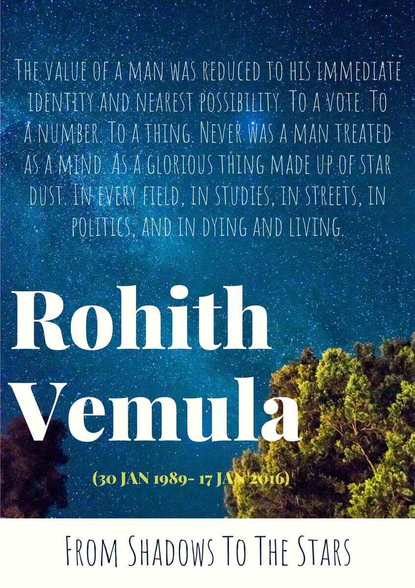 shadowtostar's tweet photo. #HappyBirthdayRohithVemula
@vemula_radhika https://t.co/F4Lm7aoe39
