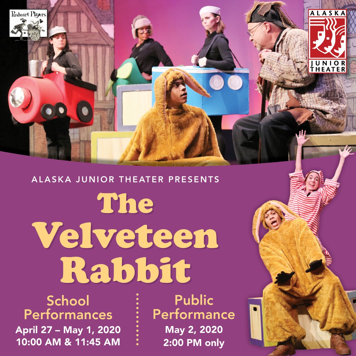 A young boy’s love and a little nursery magic help to bring this classic bedtime story to life right before your very eyes by the always-engaging Pushcart Players. For more info, call 272-7546.
#AlaskaJuniorTheater #Alaska #Anchorage #pushcartplayers #thingstodoinalaska