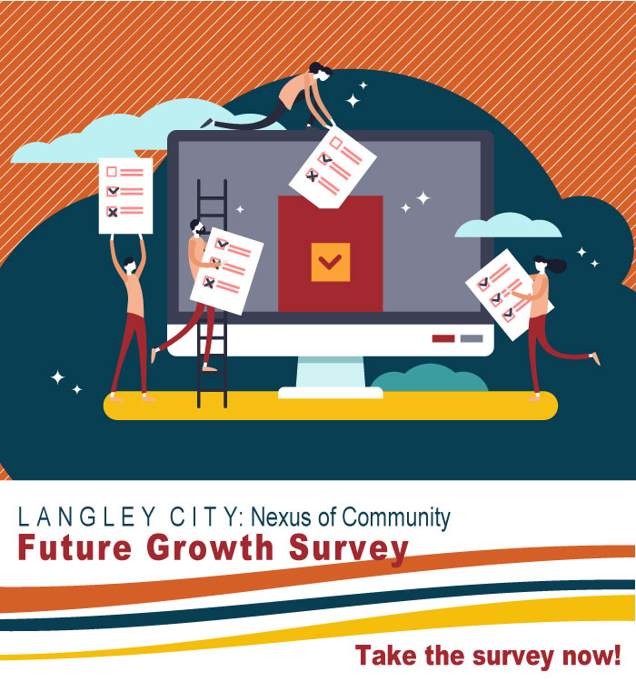 LangleyCity_'s tweet photo. TAKE THE SURVEY! Tell us how you think Langley City should grow in the future. The feedback provided will help us develop policies and regulations as we begin drafting an OCP and Zoning Bylaw. #LangleyCity #theplacetobe
https://t.co/Q5Wrk7vK83 https://t.co/hqNqv1RHSm