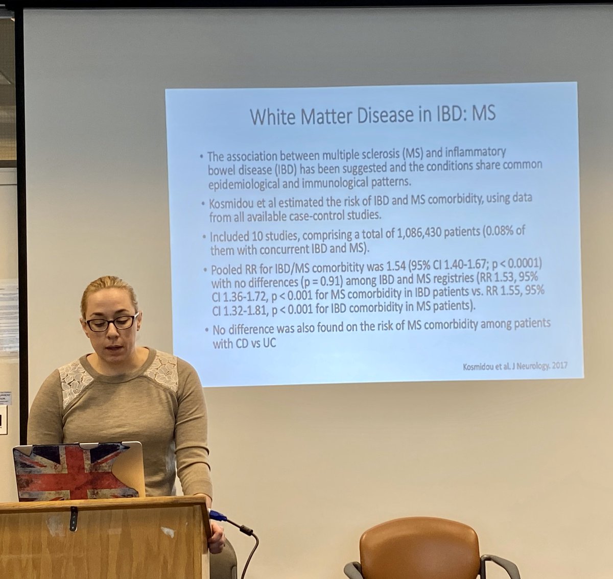 UmaMahadevanIBD's tweet photo. What is the risk of concurrent #Ibd and #MS? 0.08%! #ucsfibd case conference. @UCSF https://t.co/yJGy0swsXd