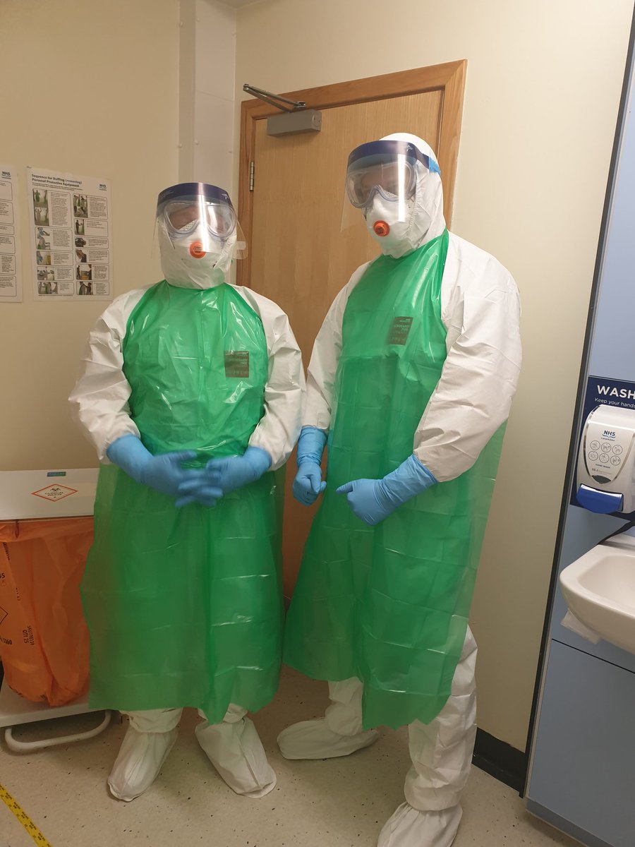 shellz1111's tweet photo. Day 2 of preparedness PPE training with ward 2 ID team, A&amp;E, ITU and the OOH medical team as always they done amazing well done Team UHM #coronoviruspreparedness 🙌  @karen_goudie @EileenC09648587 @NHSLanarkshire @UHMonklands  @mcgroarty_donna @DrToniHo @DundasSteph https://t.co/gjGHf0cCWC