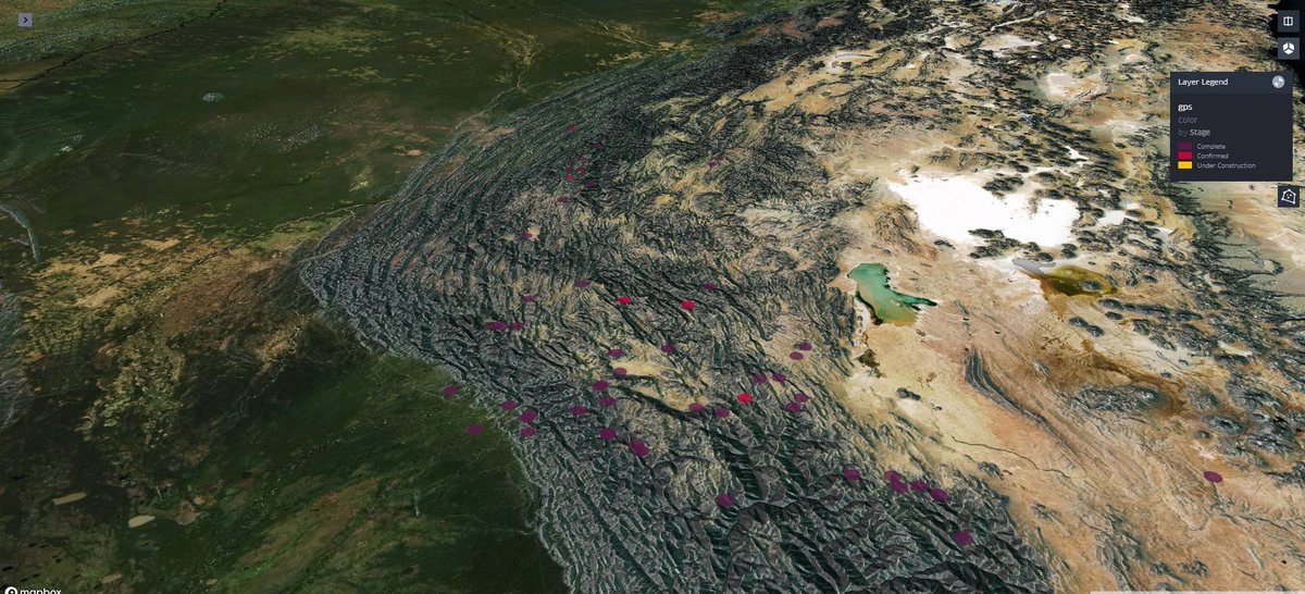 Picture of a map of Bolivia showing bridge projects in the mountain range.