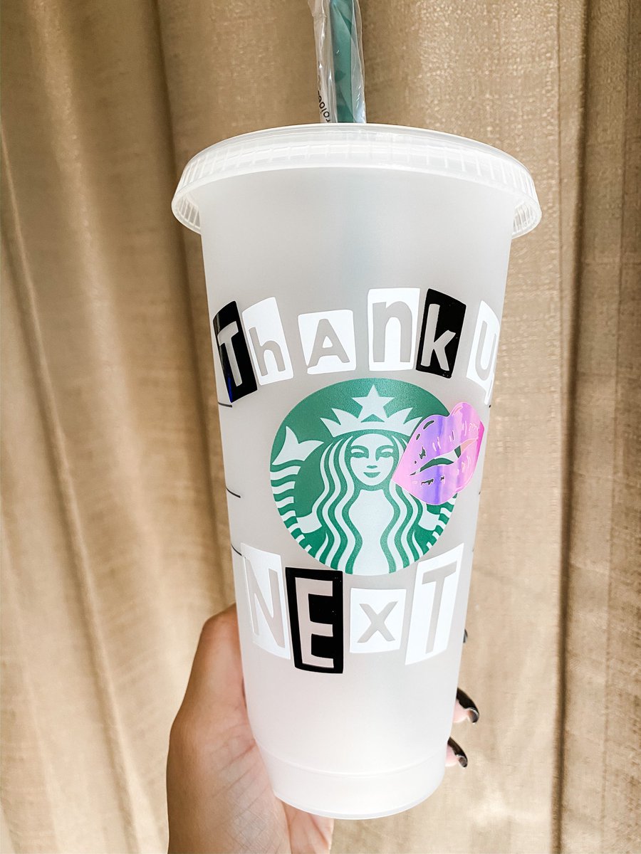 Lovedanidee's tweet photo. New in the #etsyshop: #ThankYouNext. - Starbucks Cold Cup  #arianagrande #gifts #lips https://t.co/WIyXVwiy4V https://t.co/NDwy0sMaT6