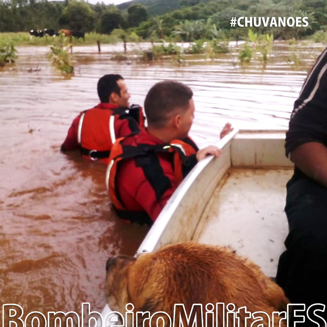 bombeirosES's tweet photo. EM QUALQUER SITUAÇÃO. 

Durante as fortes chuvas, bombeiros militares resgatando uma família e seu cão de estimação. 

TODOS POR TODOS.

 #Iconha #Cachoeiro #VargemAlta #AlfredoChaves #Vida  #SomosTodosBombeiros #SomosCapixabas #SomosBrasil #ChuvaNoES #SCO  #PelaVida # https://t.co/zMKbOcxOns