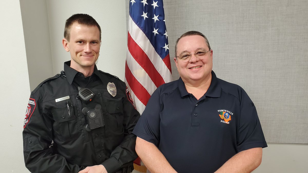 HuntsvilleTXPD's tweet photo. Today marks a historic and very special day for emergency services in Huntsville and Walker County. HFD CPT Darren Parker was sworn in this afternoon as the city's first TCOLE certified Fire Marshall. His commission will be carried by Huntsville Police Dept. https://t.co/MNx5vhGHC2