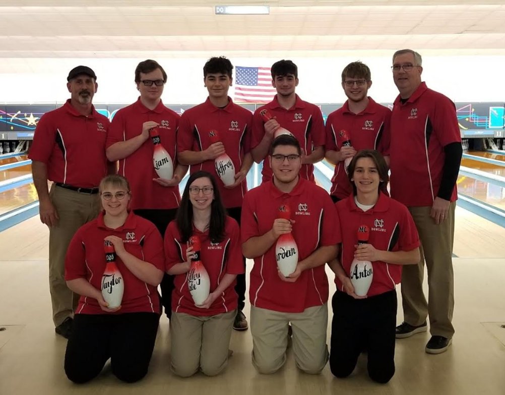 NewCastleSrHS's tweet photo. New Castle Bowling Team SENIORS - - Good luck to these Red Hurricane seniors!  #NCProud https://t.co/zmIrQD2bYn