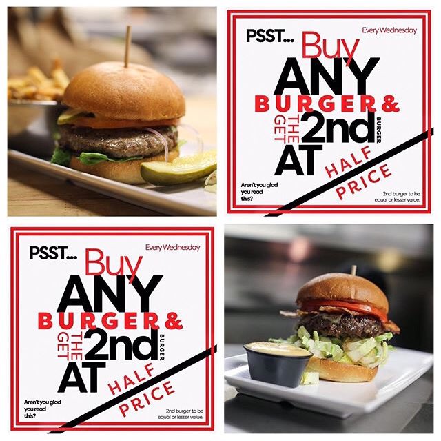Buy one burger and get one burger half price, every Wednesday! #thisismotor #yqg #windsorontario #bogo #halfprice #burgers