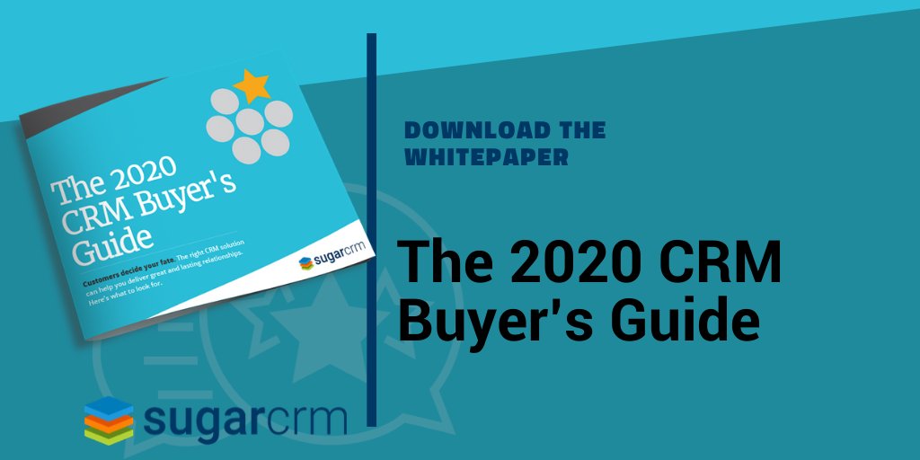 SugarCRM's tweet image. CRM solutions have come a long way and it may be time to modernize. Our 2020 CRM Buyer&apos;s Guide shares the features to look for and questions to ask: okt.to/7btx5q #digtrans #productivity