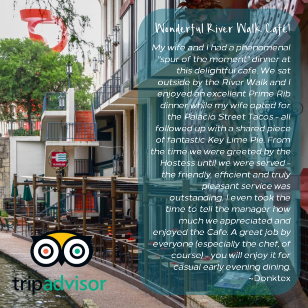 RiversEdgeSA's tweet photo. Take it from Donktex and stop in for a casual dining experience along The San Antonio River Walk. Open every day | breakfast, lunch, dinner. Please share YOUR experience with us on Tripadvisor https://t.co/mvWJEhY43E
 #RiversEdgeSA #RiversEdgeRiverWalk #WednesdayWidom https://t.co/pRkL8ivdzS