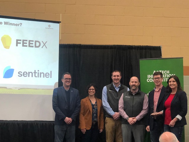 FCSAmerica's tweet photo. And the winner of the $5K People’s Choice Award is . . . @AgButlerApp. #Sentinel takes home the $20K grand prize. Congratulations to all the start-ups who pitched today at our Ag Tech Innovation Competition @IAPowerFarmShow. #IPFS2020 #agtech https://t.co/uvhHYaoRnT