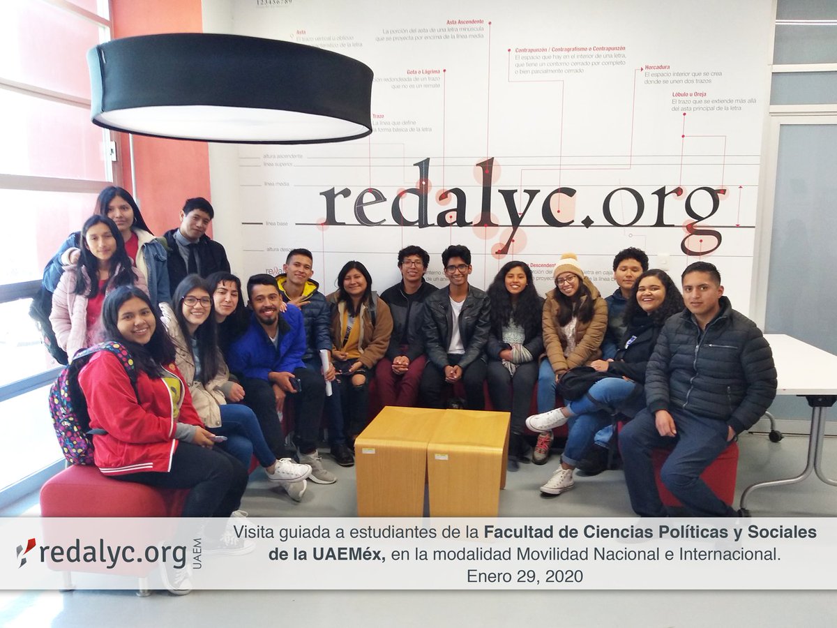 Redalyc's tweet photo. ¡Qué gusto saber que Redalyc es consultado por estudiantes de todo el mundo! 🇨🇴🇧🇷🇵🇪🇮🇹🇲🇽

Así nos lo dejaron saber los chicos que se integran a la @UAEMexFCPyS en la modalidad Movilidad Nacional e Internacional, que este periodo vienen de Colombia, Brasil, Perú, Italia y México. https://t.co/Y8yYHquP2g