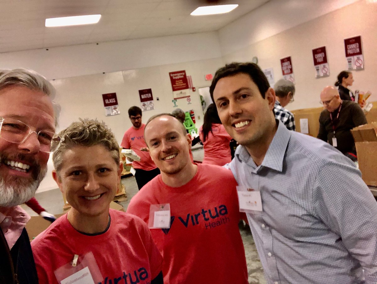 foodbankSJ's tweet photo. FRED &amp; FRIENDS! Thanks @VirtuaHealth for being #HereForGood with @foodbankSJ and look there's our friend Dan Krause visiting from @hopeworkscamden! It's a great day at the Food Bank! #FriendsForGood #BetterTogether @FredWasiak @AprilSchetler https://t.co/kZn8cIdm98