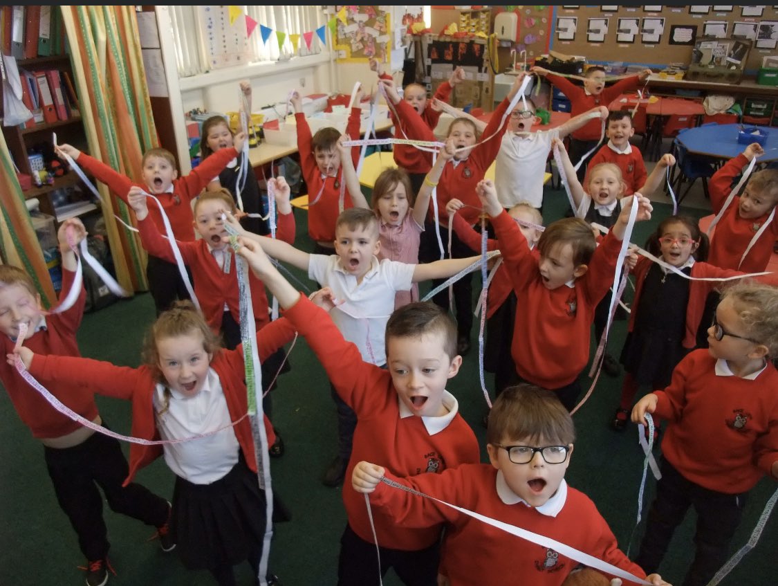 raceleysinfants's tweet photo. 1JS @MrsJSnape found out that a 100 square is really just an enormous number line chopped up into groups of 10! With a snip and a cut and a bit of glue they proved it too!#nrichmaths https://t.co/EhHqRB4oxi
