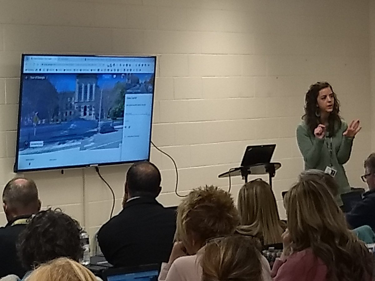 mrsbuckenham's tweet photo. The #fcsdot team worked with #FloydCoSchools SS teachers at today's PLC on ways to use VR/AR in the classroom. Teachers got to experience and explore with Google Expeditions, Tour Creator, and more! #floydpln @ejstallings @nmedley29 https://t.co/0bykU4O8cN