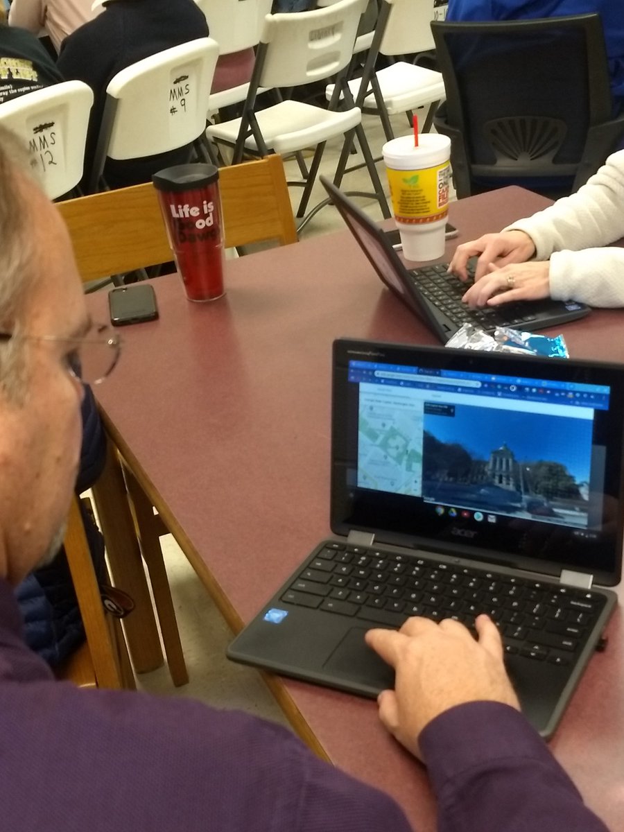 mrsbuckenham's tweet photo. The #fcsdot team worked with #FloydCoSchools SS teachers at today's PLC on ways to use VR/AR in the classroom. Teachers got to experience and explore with Google Expeditions, Tour Creator, and more! #floydpln @ejstallings @nmedley29 https://t.co/0bykU4O8cN
