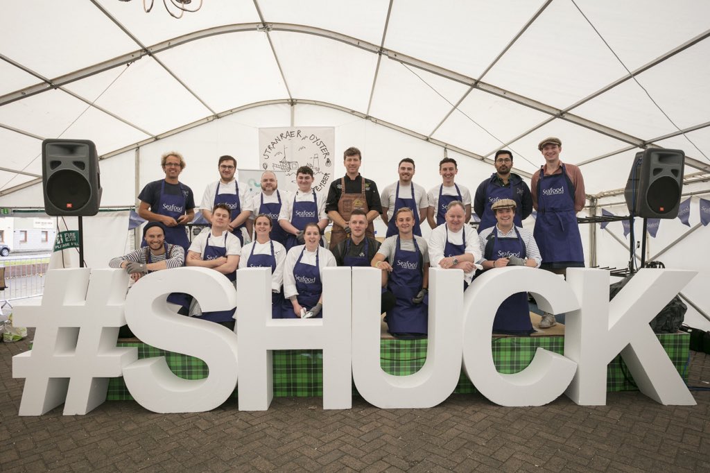 SeafoodScotland's tweet photo. A2: The @StranraerOyster festival is one of our Project Officer Judith’s favourites, celebrating succulent Scottish #Oysters and hosting the Scottish Oyster Shucking Championships each year! #ScotlandHour #YCW2020 #LoveScottishSeafood #ShuckOff @ScotlandHour https://t.co/KHZUD4PEDq