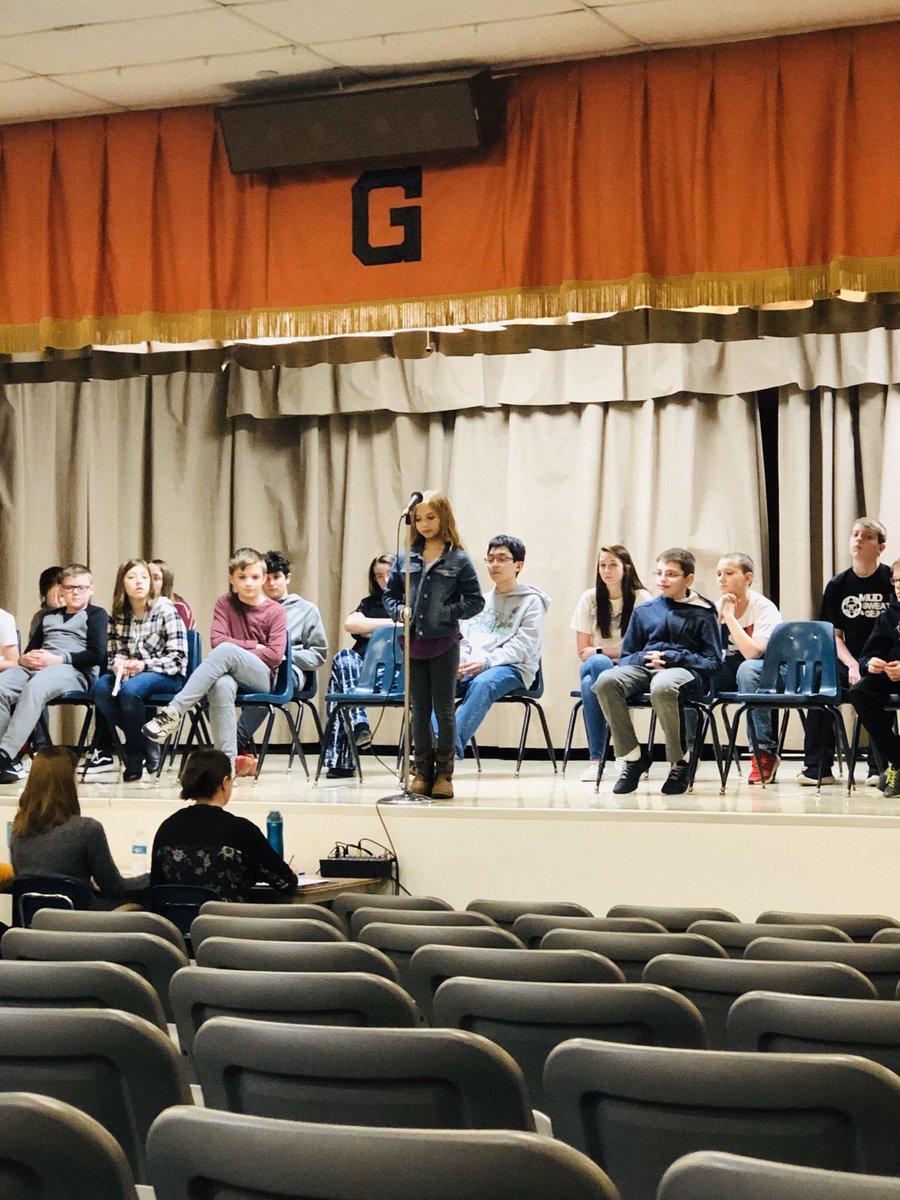 gms_tigers's tweet photo. Congratulations to all our participants in the Dist 102 Spelling Bee. This year’s runner up is Ava Conway. The champion this year is Gavin Taylor. Outstanding job! https://t.co/xS13E6JxCo