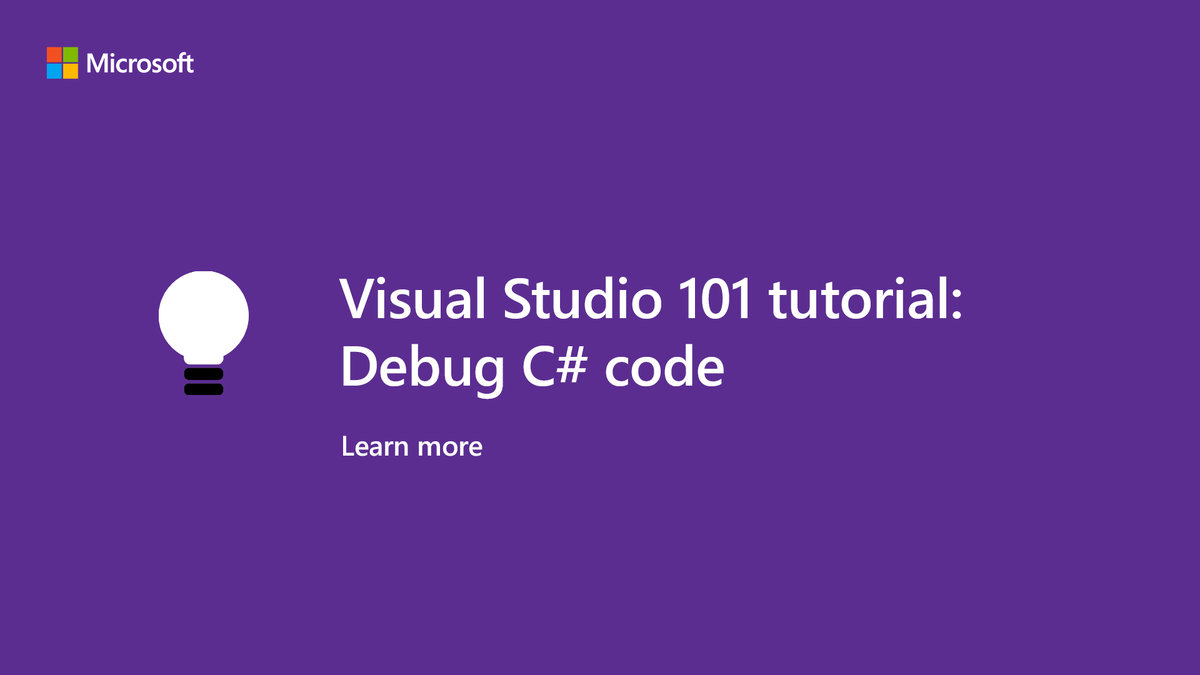 Debugging your #CSharp code is essential to producing quality applications. Get started today: https://msft.it/6014TZTGE
