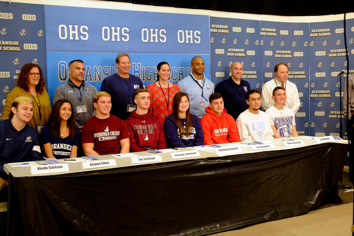 Oceanside School District #OSD_NY (@oschoolspr) on Twitter photo #OHS_NY signed another eight student-athletes on to continue their academic and athletic careers in college. Congratulations to the students and their families!! Here they are with their coaches & counselors.
#OSDAthletics <a href="/OHSSAO/">OHS Stdt Activities</a> <a href="/OHSNYcounselors/">OHS Counselors</a> #OHS_NY signed another eight student-athletes on to continue their academic and athletic careers in college. Congratulations to the students and their families!! Here they are with their coaches & counselors.
#OSDAthletics <a href="/OHSSAO/">OHS Stdt Activities</a> <a href="/OHSNYcounselors/">OHS Counselors</a>