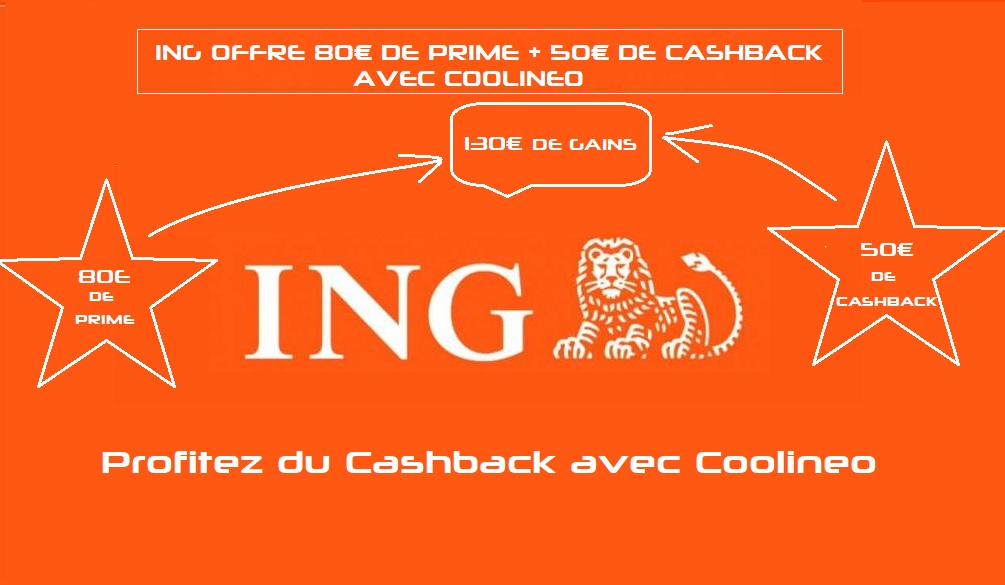 Coolineo2's tweet photo. Super offre du moment sur https://t.co/TJj6NpL09F. Profitez de 50€ de #Cashback sur l'offre #ING + la prime de 80€ offerte par ING pour toute ouverture de compte. https://t.co/6RpgkHqN1B