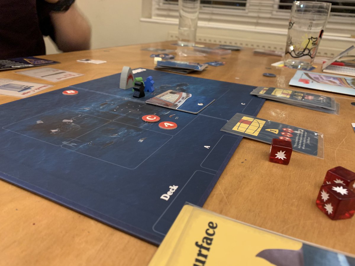 callum_etc's tweet photo. Had a great time with Jaws from @RavensburgerUK with #bromsgroveboardgamers tonight - luckily we beat the shark with just one last piece of the Orca remaining! A very enjoyable one versus many game with a fun hidden movement mechanic and double sided board #tabletopgames https://t.co/OdpvBRytRP
