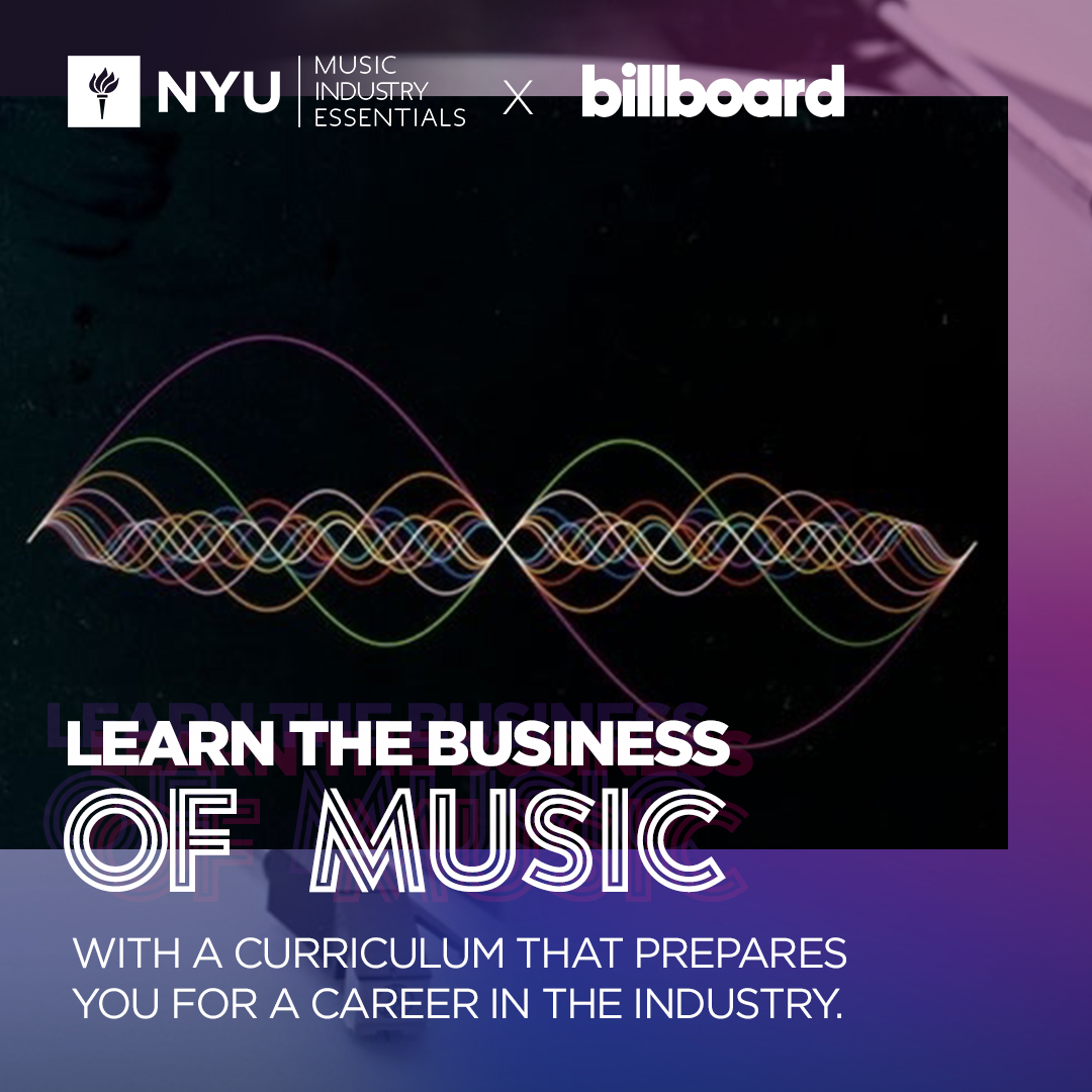 billboard's tweet photo. Whether you’re an aspiring artist or pursuing a career in the music industry, check out our online course in partnership with NYU Clive Davis Institute, powered by @YellowbrickLea1.

 Learn more: https://t.co/GGW2PmemAW https://t.co/W0CGqgeu5o