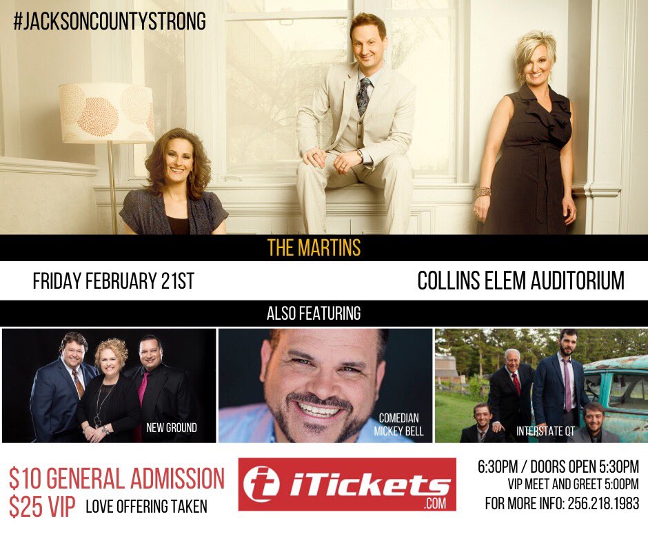 A relief concert has been planned for the people impacted by the recent boat fires in Jackson County Park Scottsboro Alabama.  Collins Auditorium Friday Night February 21. #jacksoncountystrong