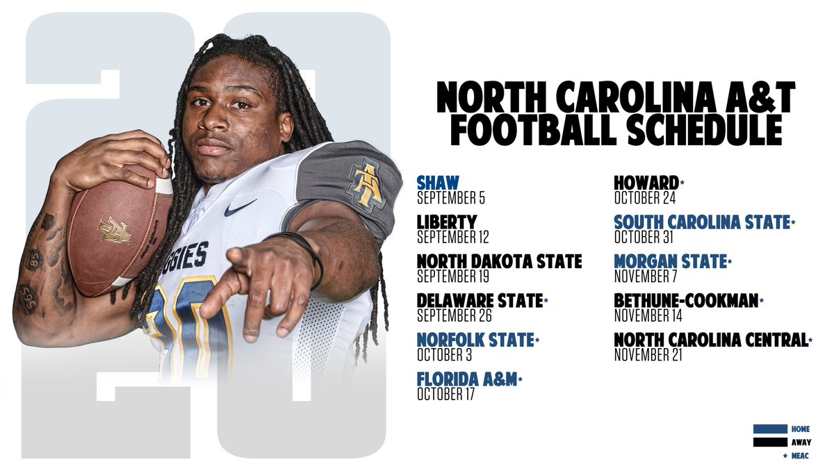 NCATAGGIES's tweet photo. @NCATFootball releases 2020 schedule. @NCATAGGIES #ncat #aggiepride @CelebrationBowl @FCS_STATS @HEROSportsFCS 
https://t.co/y4sp2Mxixw https://t.co/XHVGycruyA