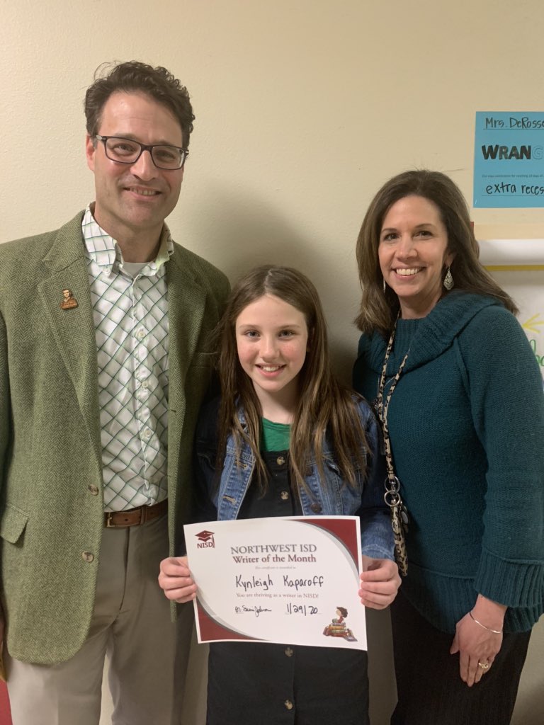Northwest ISD ELA (@northwestela) on Twitter photo Congratulations to Kynleigh Kaparoff from <a href="/KayGrangerElem/">Granger Elementary</a> on being named as an NISD Writer of the Month! She has learned that adding hooks to her writing make it more exciting for her readers. <a href="/MichelleMcAdam5/">Michelle McAdams</a> <a href="/BrianDroege/">Brian Droege</a> Congratulations to Kynleigh Kaparoff from <a href="/KayGrangerElem/">Granger Elementary</a> on being named as an NISD Writer of the Month! She has learned that adding hooks to her writing make it more exciting for her readers. <a href="/MichelleMcAdam5/">Michelle McAdams</a> <a href="/BrianDroege/">Brian Droege</a>