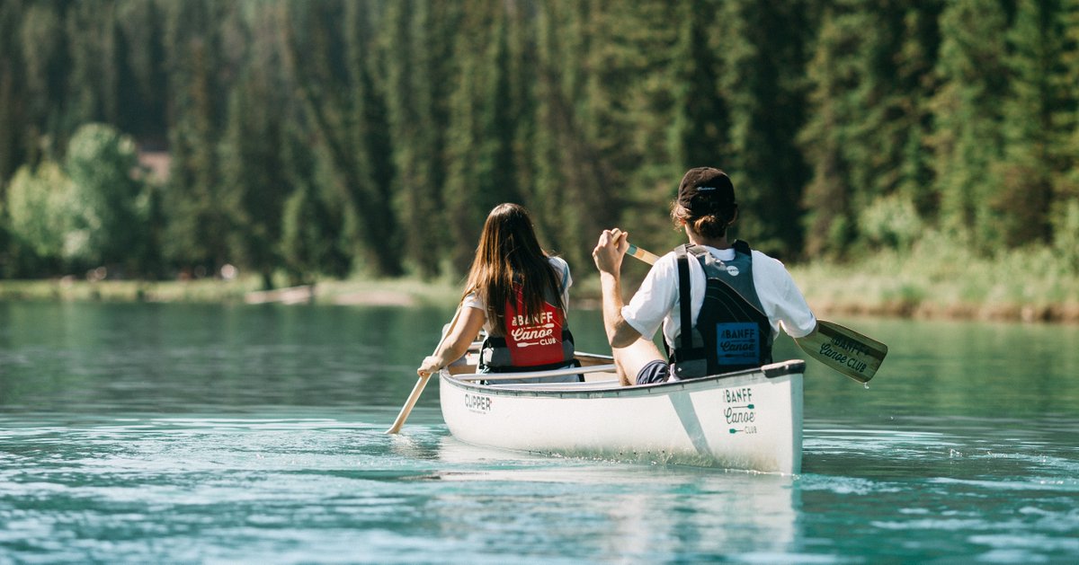 BanffCanoeClub's tweet photo. Planning your summer vacation to Banff isn't complete without a visit to the Banff Canoe Club. You don't need to be a member to enjoy this truly Canadian experience, we have rentals and packages for every adventurer to enjoy. https://t.co/TfQbk2Ss54