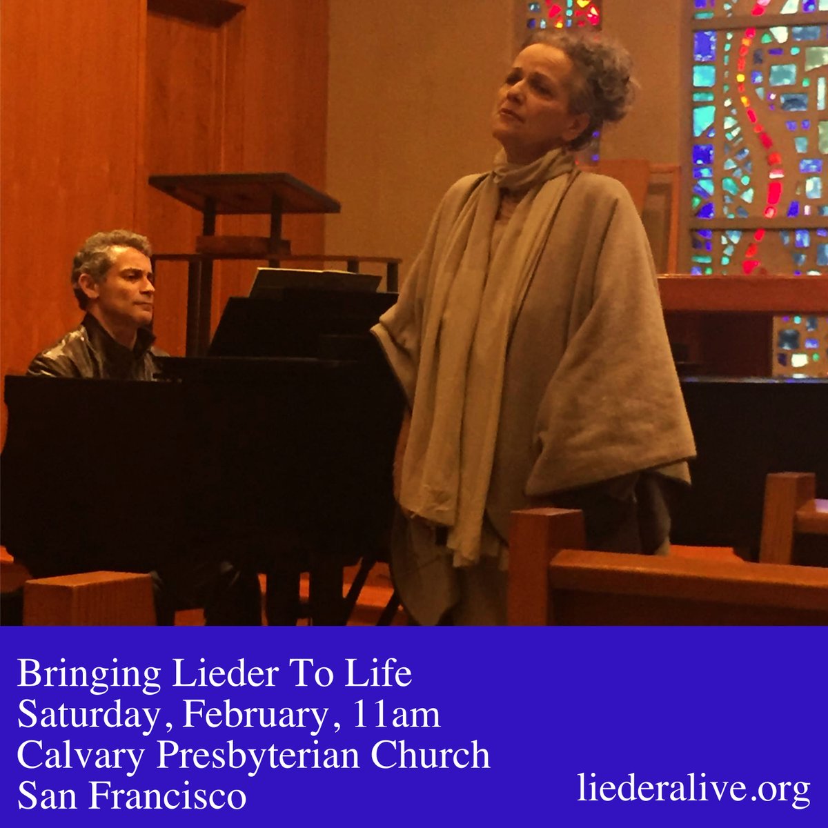 LIEDERALIVE's tweet photo. Don't forget to mark your calendars for next Saturday Morning so you can join us for our February Bringing Lieder to Life masterclass! Learn more at https://t.co/Uynn6boE8h
#sfmusicians #sfyoungartists #sfmasterclass #liederlovers #vocalists https://t.co/eyRqs9yu5z
