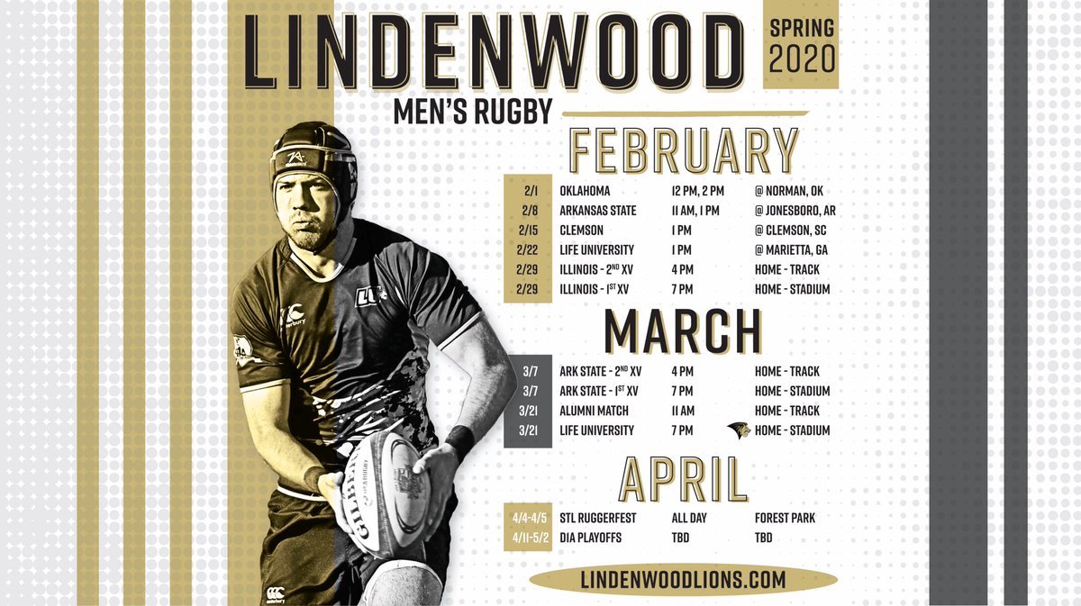 LURugby's tweet photo. Ready to get cracking this semester! Meet up with your favorite @LU_Lions on the road or here on campus this semester! @D1ARugby https://t.co/X33y0TXgzP