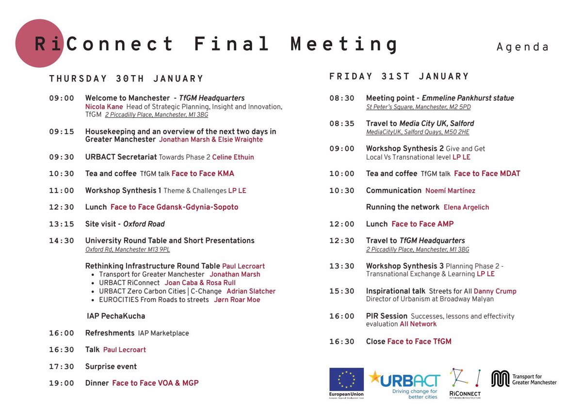 RiConnectURBACT's tweet photo. All ready for @RiConnectURBACT Final Meeting phase 1 in Manchester!! #RethinkingInfrastructure #bettercities #UrbanIntegration #RiConnect #actionplanningnetwork https://t.co/PnxNGoXTKp