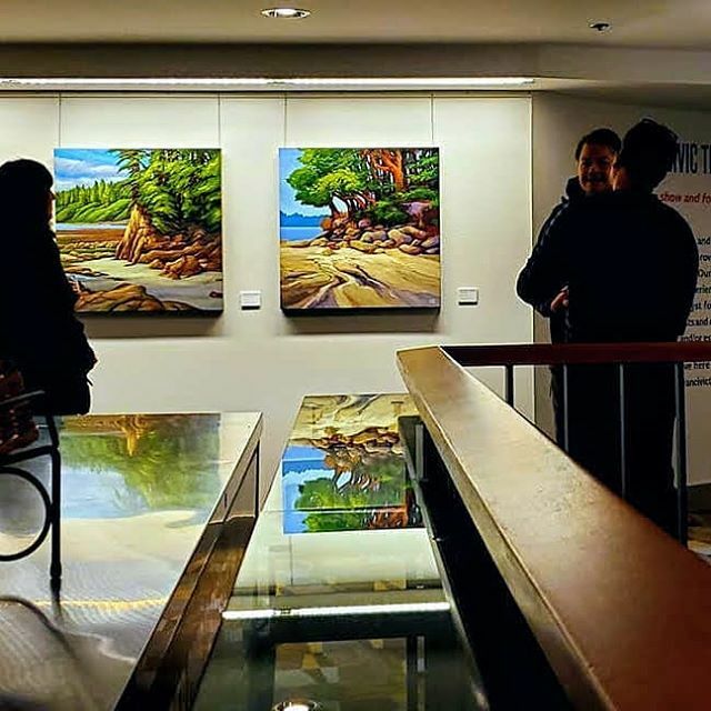 mirkovpo's tweet photo. The awesomest photo from the last night's open house event with my Land Love Unfolding exhibit was taken by my friend Esmie. Thank you Esmie, and all the wonderful old and new art friends who came to visit and made this evening super special! The exhibit… https://t.co/cJ8CGTcF3L https://t.co/XoS0FaAkZS