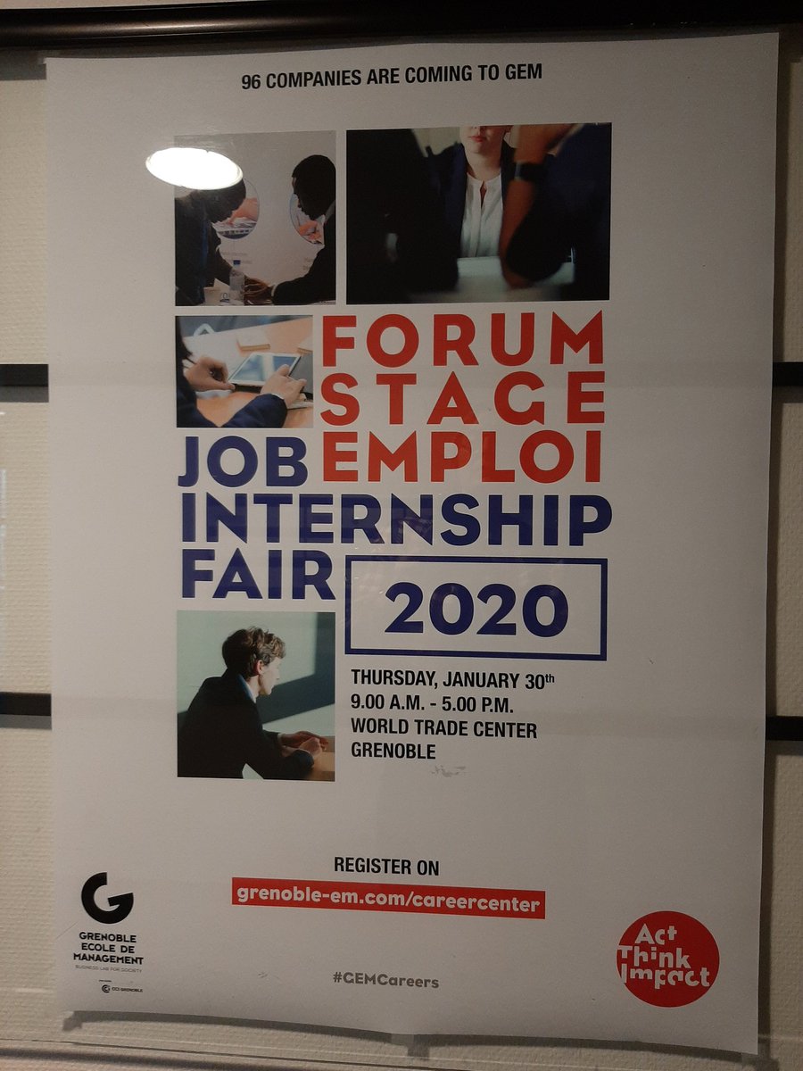 SusanNallet's tweet photo. Ready and waiting for the curtain to raise for the 2020 career fair @Grenoble_EM 95 companies coming to chose their future talent #careers https://t.co/cZ1DPCLK21