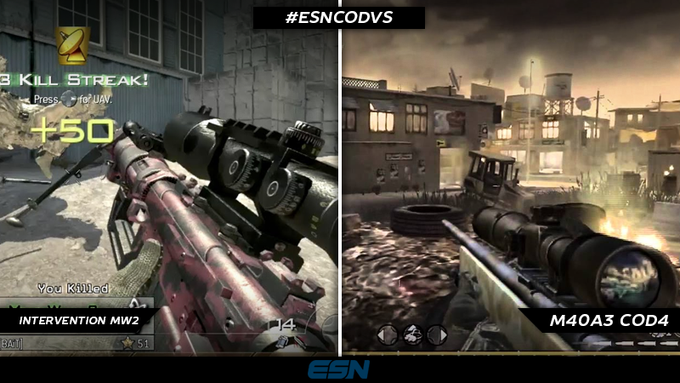 EsportsNation's tweet photo. Which do you miss more? #ESNCODVS

RT for MW2 Intervention 
Like for CoD4 M40A3 https://t.co/j3vOTVjB29