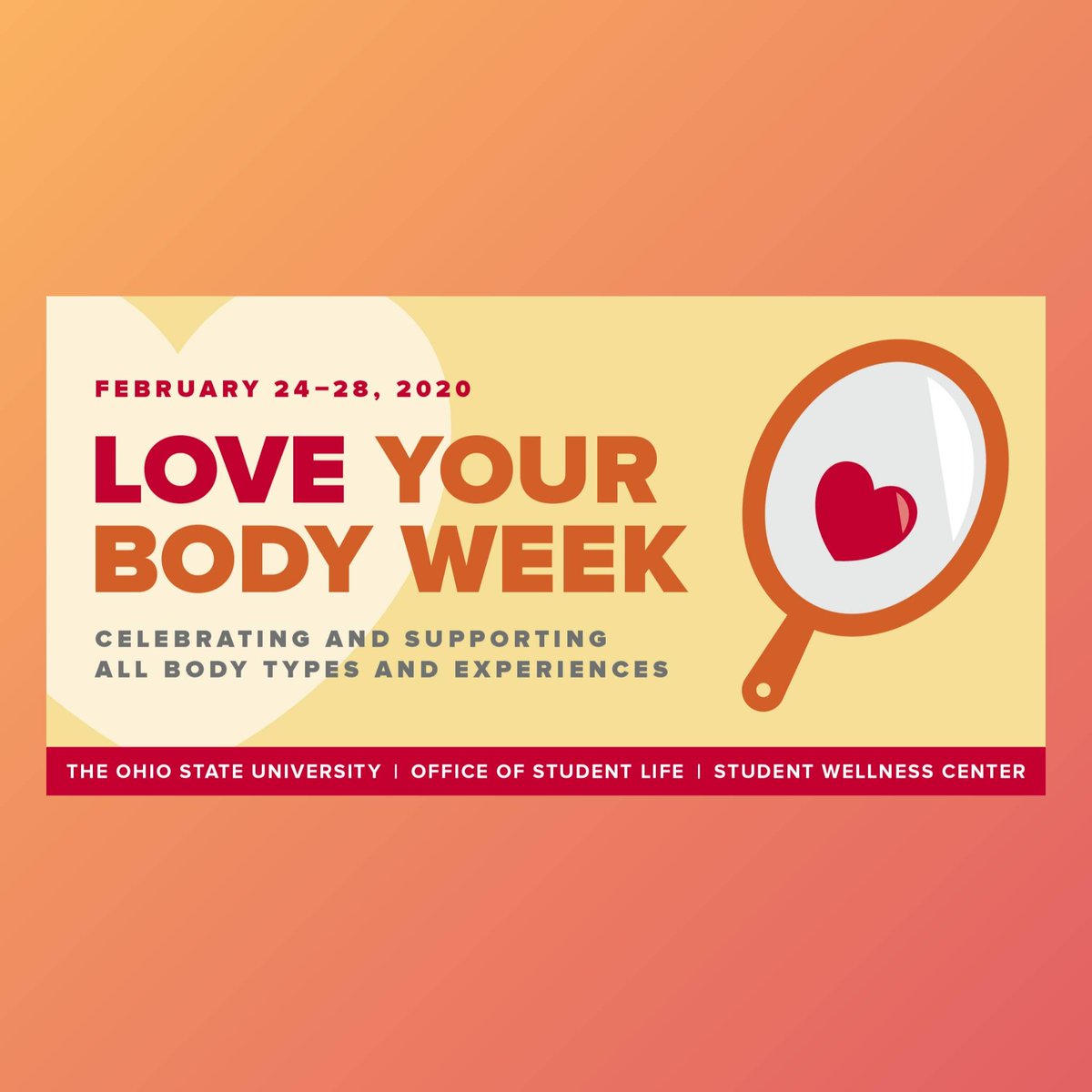 JUST RELEASED: Body Kindness with Kenzie Brenna!! In collaboration with the Student Wellness Center, Kenzie Brenna will be on campus Monday, February 10th to speak on body kindness. Tickets are available now! Look out for the other events occurring during Love Your Body Week ❤