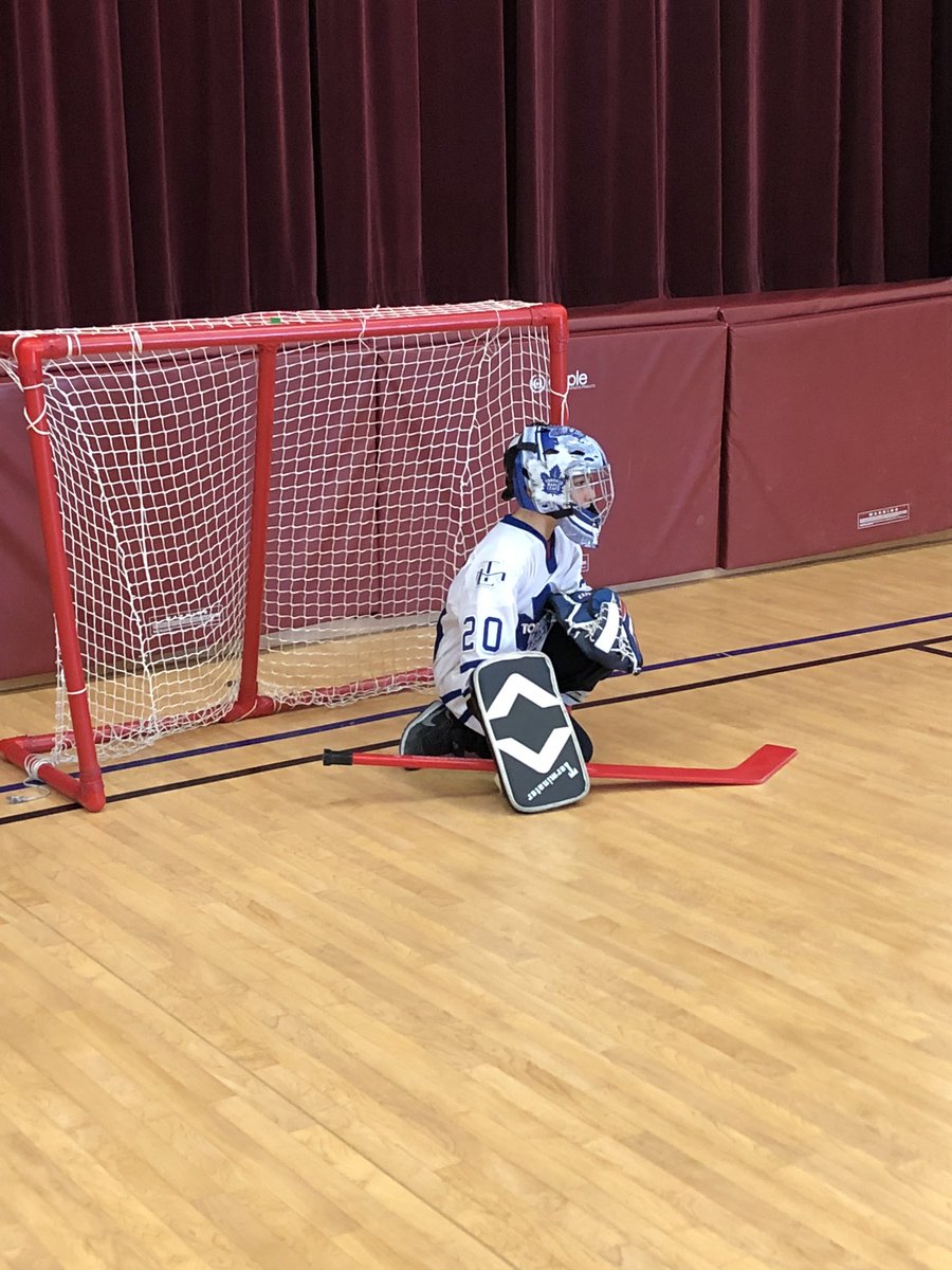 MissBelland's tweet photo. Intense moments today during our hockey finals: coaches corner, goalie uniforms, and even a shoot out!! https://t.co/Xkpo4xHJcE