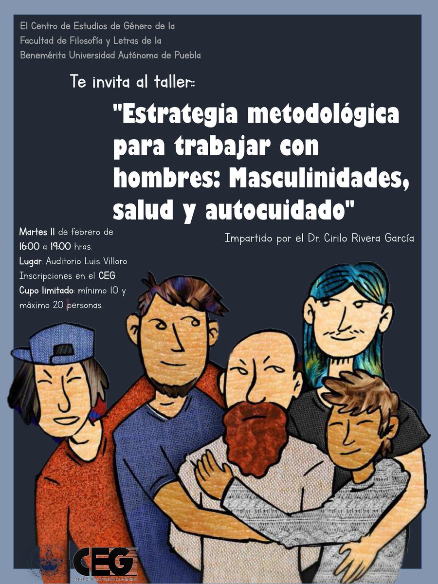 CiriloRivera's tweet photo. Allá nos vemos!!! 25 aniversario del Centro de Estudios de Género Buap #25AñosCEGFfyLBUAP Pasa la voz! #Masculinidades #Hombres #EstudiosDeGénero @BUAPoficial @ffylbuap https://t.co/qinvZmsXgE