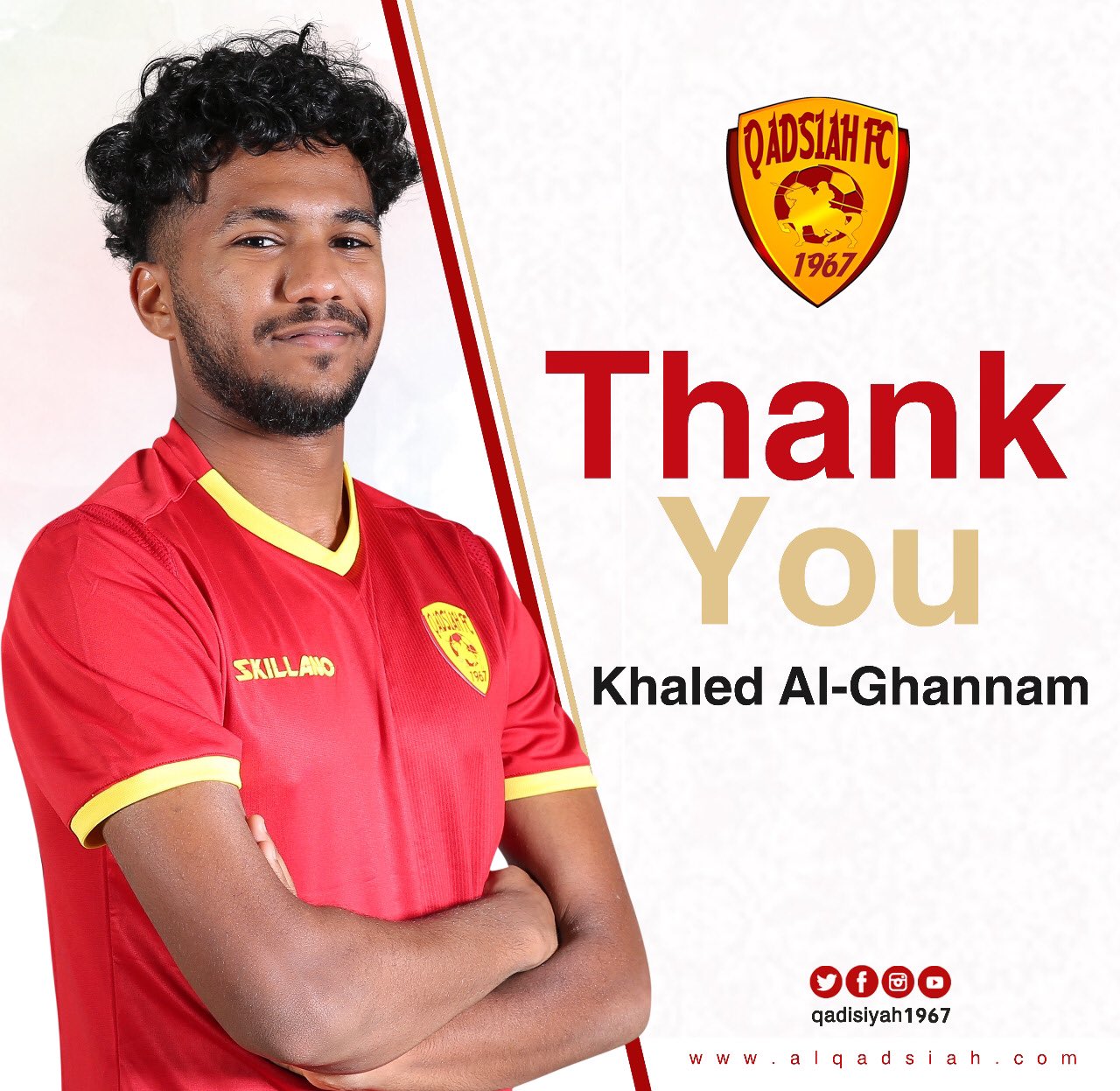 Ù†Ø§Ø¯ÙŠ Ø§Ù„Ù‚Ø§Ø¯Ø³ÙŠØ© Ø§Ù„Ø³Ø¹ÙˆØ¯ÙŠ En Twitter ØªÙ… Ø§Ù„Ø§ØªÙØ§Ù‚ Ù…Ø¹ Ø§Ø¯Ø§Ø±Ø© Ù†Ø§Ø¯ÙŠ Ø§Ù„Ù†ØµØ± Ø¹Ù„Ù‰ Ø§Ù†ØªÙ‚Ø§Ù„ Ø§Ù„Ù„Ø§Ø¹Ø¨ Ø®Ø§Ù„Ø¯ Ø§Ù„ØºÙ†Ø§Ù… Ù†ØªÙ…Ù†Ù‰ Ù„Ù‡ Ø§Ù„ØªÙˆÙÙŠÙ‚